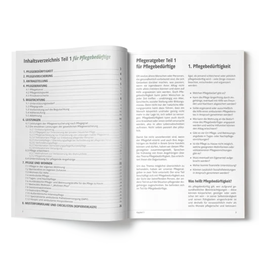 Inhaltsverzeichnis von Heft 1 der Pflegemappe
