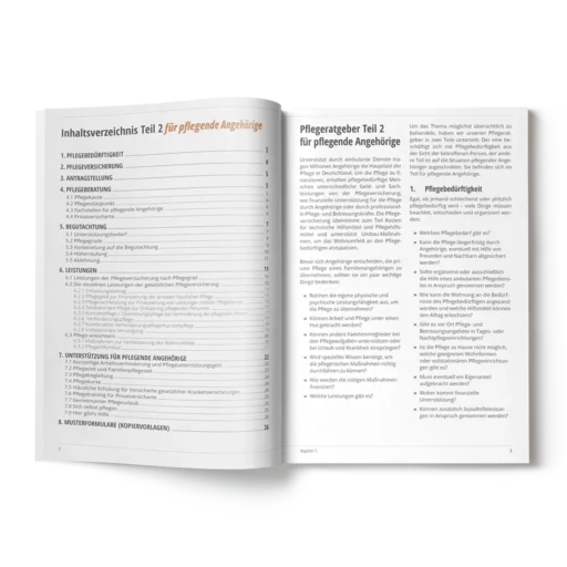 Inhaltsverzeichnis von Heft 2 der Pflegemappe